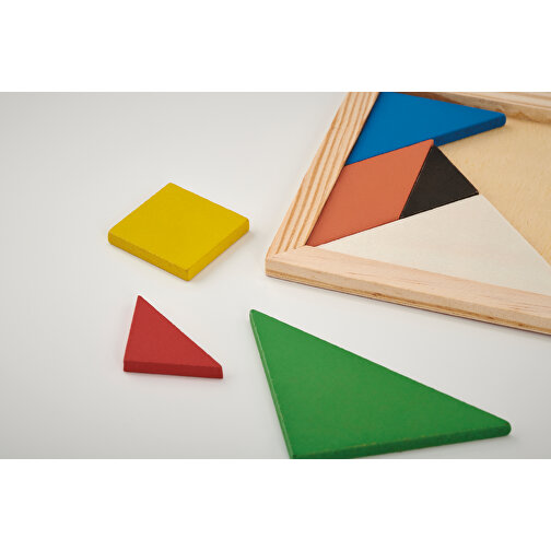 Tangram , holzfarben, Holz, M, 10,00cm x 0,60cm x 10,00cm (Länge x Höhe x Breite), Bild 10