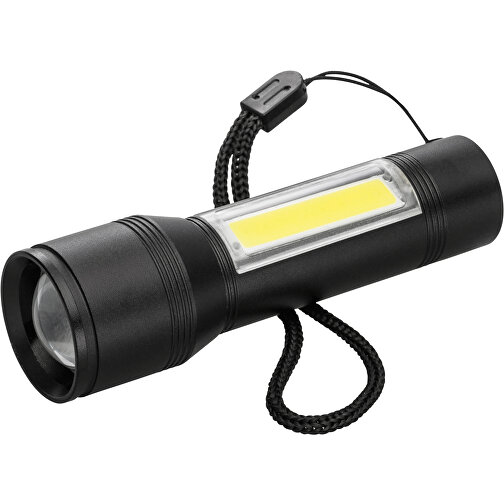 Taschenlampe REEVES-FLASH 100 , Reeves, schwarz, Aluminium, Kunststoff, 9,80cm x 2,12cm x 2,70cm (Länge x Höhe x Breite), Bild 1