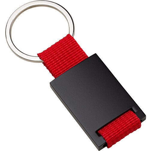 Schlüsselanhänger RE98-KEMER , Re98, rot / schwarz, Metall, Nylon, 8,70cm x 0,60cm x 3,50cm (Länge x Höhe x Breite), Bild 2