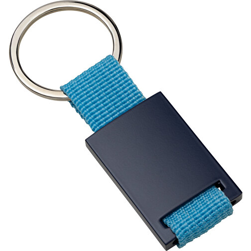 Schlüsselanhänger RE98-KEMER , Re98, dunkelblau / hellblau, Metall, Nylon, 8,70cm x 0,60cm x 3,50cm (Länge x Höhe x Breite), Bild 2