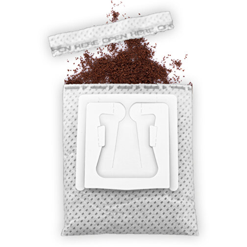 CoffeeBag - Fairtrade - Schwarz , schwarz, Papier, 12,00cm x 0,90cm x 10,00cm (Länge x Höhe x Breite), Bild 8