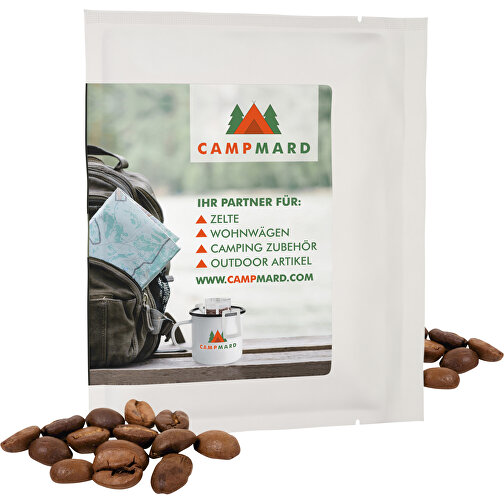 CoffeeBag - Fairtrade - Weiss , weiss, Papier, 12,00cm x 0,90cm x 10,00cm (Länge x Höhe x Breite), Bild 1