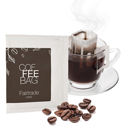 CoffeeBag - Fairtrade - Weiß , weiß, Papier, 12,00cm x 0,90cm x 10,00cm (Länge x Höhe x Breite), Bild 2