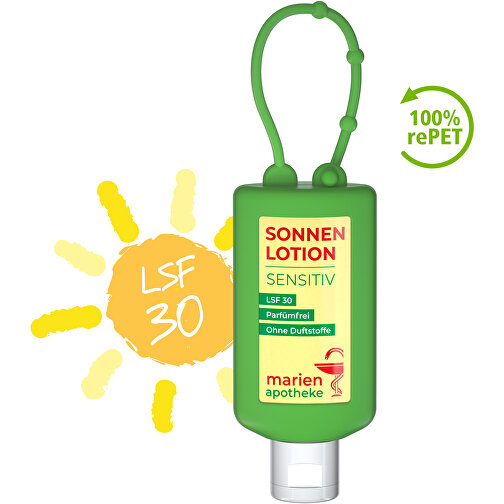 Leche solar SPF 30 (sens.), 50 ml Bumper (verde), Body Label (R-PET), Imagen 2