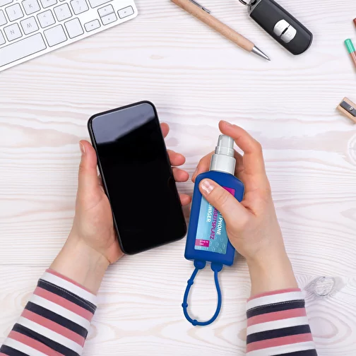 Nettoyant pour Smartphone et Lieu de Travail, 50 ml Bumper bleu, Body Label (R-PET), Image 3
