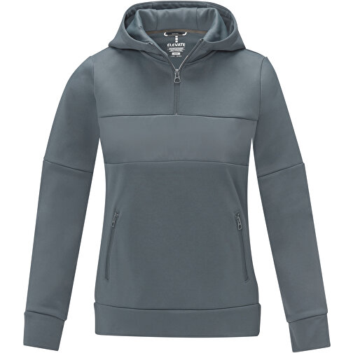 Sayan Kapuzenpullover Mit Halbem Reissverschluss Für Damen , stahlgrau, Strick 85% Polyester, 15% Sorona®, 350 g/m2, Contrast fabric, 280T ripstop  100% Nylon, 72 g/m2, L, , Bild 3