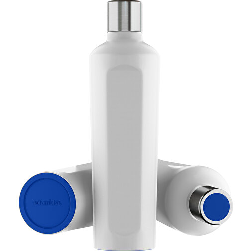 Thermotrinkflasche RETUMBLER-mySTEELONE , Retumbler, weiß / blau, Edelstahl, Kunststoff, Silikon, 7,75cm x 29,35cm x 8,87cm (Länge x Höhe x Breite), Bild 1