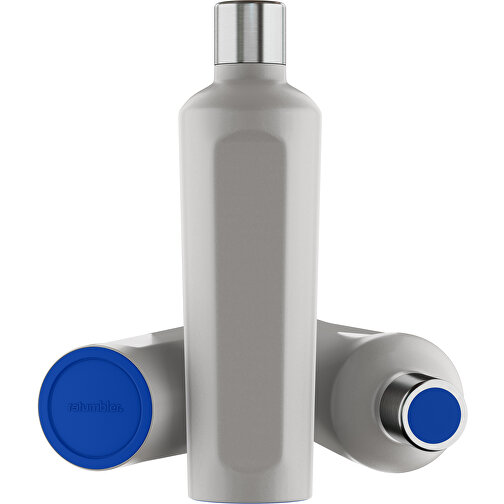 Thermotrinkflasche RETUMBLER-mySTEELONE , Retumbler, silber / blau, Edelstahl, Kunststoff, Silikon, 7,75cm x 29,35cm x 8,87cm (Länge x Höhe x Breite), Bild 1