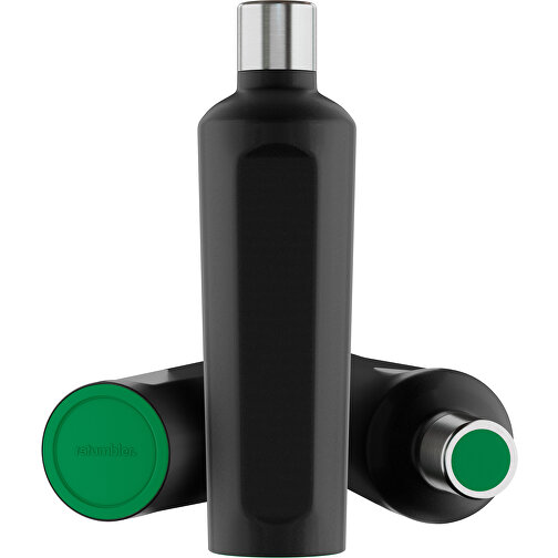Thermotrinkflasche RETUMBLER-mySTEELONE , Retumbler, schwarz / grün, Edelstahl, Kunststoff, Silikon, 7,75cm x 29,35cm x 8,87cm (Länge x Höhe x Breite), Bild 1