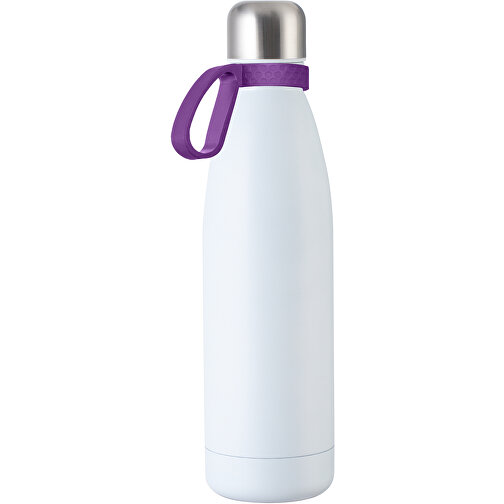 Thermoflasche RETUMBLER MyTOULON , Retumbler, weiß / violett, Edelstahl, Kunststoff, Silikon, 4,30cm x 26,00cm x 7,00cm (Länge x Höhe x Breite), Bild 1
