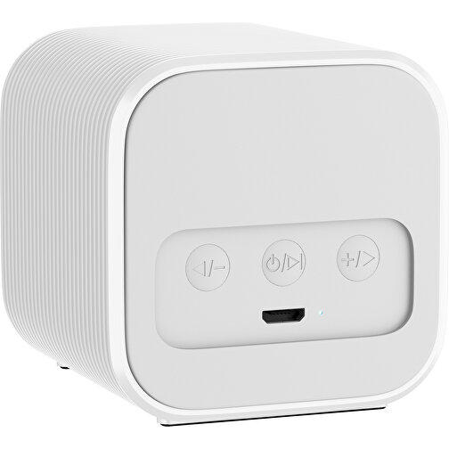 Bluetooth-Lautsprecher Double-Sound , hellgrau / weiß, ABS Kunststoff, 6,00cm x 6,00cm x 6,00cm (Länge x Höhe x Breite), Bild 2