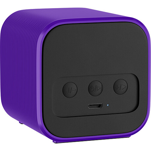 Bluetooth-Lautsprecher Double-Sound , schwarz / violet, ABS Kunststoff, 6,00cm x 6,00cm x 6,00cm (Länge x Höhe x Breite), Bild 2