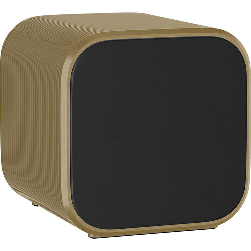 Bluetooth-Lautsprecher Double-Sound , schwarz / gold, ABS Kunststoff, 6,00cm x 6,00cm x 6,00cm (Länge x Höhe x Breite), Bild 1