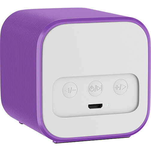 Bluetooth-Lautsprecher Double-Sound , lavendellila, ABS Kunststoff, 6,00cm x 6,00cm x 6,00cm (Länge x Höhe x Breite), Bild 2
