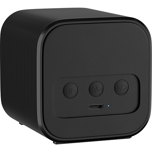 Bluetooth-Lautsprecher Double-Sound , ampelrot / schwarz, ABS Kunststoff, 6,00cm x 6,00cm x 6,00cm (Länge x Höhe x Breite), Bild 2