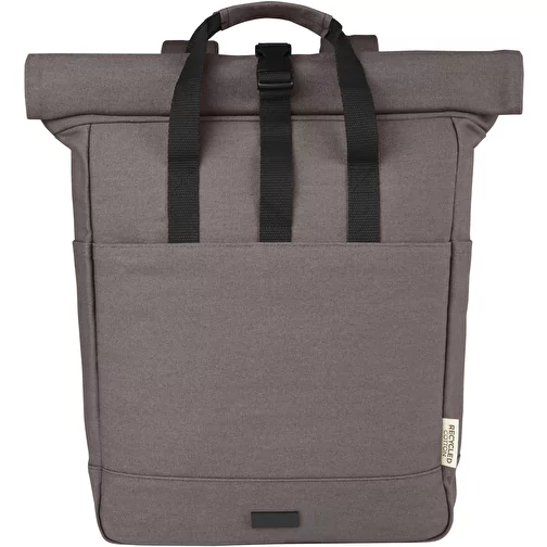 Sac à dos pour ordinateur portable Joey de 15 L en toile recyclée GRS 15 pouces avec dessus enro, Image 3