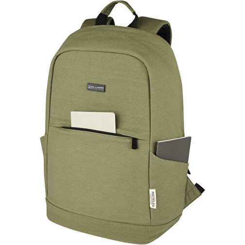 Joey 15,6-calowy plecak na laptopa z płótna z recyklingu z certyfikatem GRS o pojemności 18 l, Obraz 2