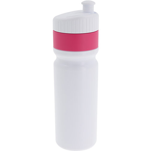Sportflasche Mit Rand 750ml , weiss / rosé, LDPE & PP, 25,00cm (Höhe), Bild 2