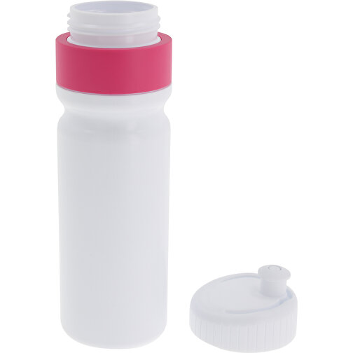 Sportflasche Mit Rand 750ml , weiß / rosé, LDPE & PP, 25,00cm (Höhe), Bild 3