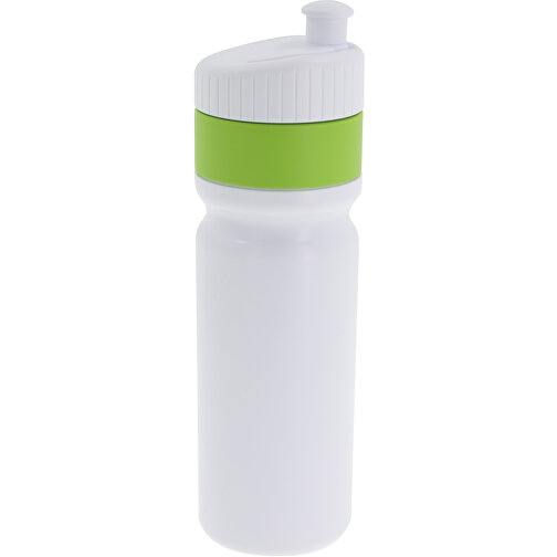 Sportflasche Mit Rand 750ml , weiß / hellgrün, LDPE & PP, 25,00cm (Höhe), Bild 2