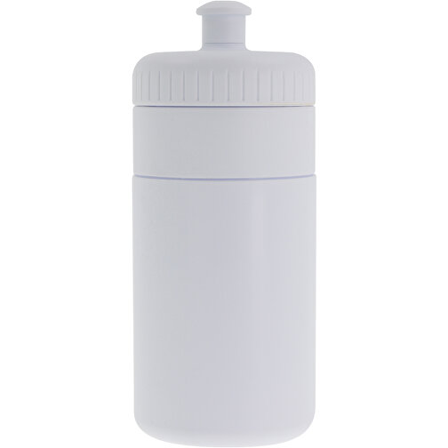 Sportflasche Mit Rand 500ml , weiß / weiß, LDPE & PP, 17,00cm (Höhe), Bild 2