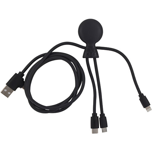 2088 | Xoopar Mr. Bio Long Eco Charging Cable , schwarz, Recycled plastic, 3,20cm x 15,00cm x 1,20cm (Länge x Höhe x Breite), Bild 2