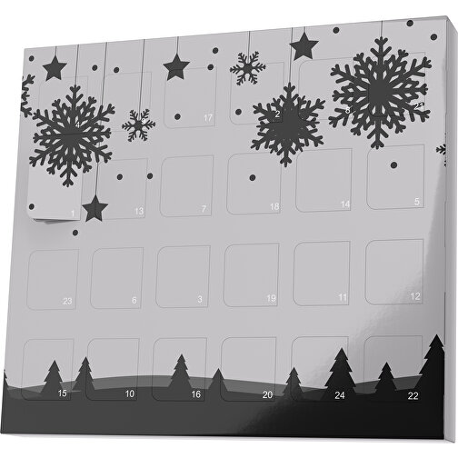 XS Adventskalender Winterlandschaft , M&M\'s, hellgrau / schwarz, Vollkartonhülle, weiß, 1,60cm x 12,00cm x 14,00cm (Länge x Höhe x Breite), Bild 1