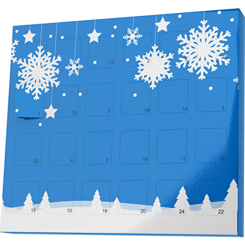 XS Adventskalender Winterlandschaft , M&M\'s, kobaltblau / weiß, Vollkartonhülle, weiß, 1,60cm x 12,00cm x 14,00cm (Länge x Höhe x Breite), Bild 1