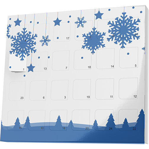 XS Adventskalender Winterlandschaft , M&M\'s, weiß / dunkelblau, Vollkartonhülle, weiß, 1,60cm x 12,00cm x 14,00cm (Länge x Höhe x Breite), Bild 1
