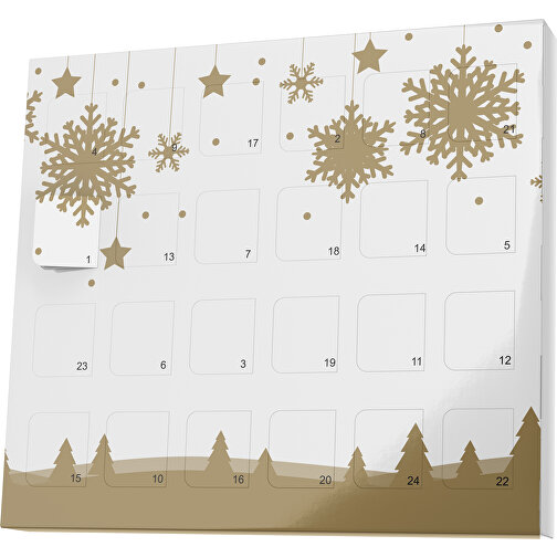 XS Adventskalender Winterlandschaft , Brandt, weiß / gold, Vollkartonhülle, weiß, 1,60cm x 12,00cm x 14,00cm (Länge x Höhe x Breite), Bild 1