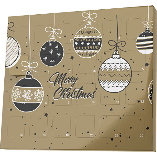 XS Adventskalender Weihnachtskugeln , M&M\'s, gold / schwarz, Vollkartonhülle, weiß, 1,60cm x 12,00cm x 14,00cm (Länge x Höhe x Breite), Bild 1