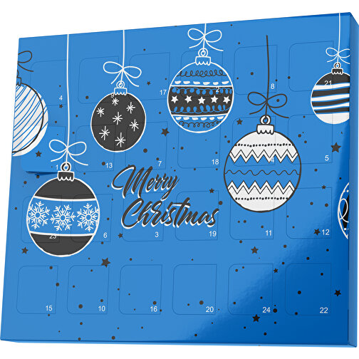 XS Adventskalender Weihnachtskugeln , M&M\'s, kobaltblau / schwarz, Vollkartonhülle, weiß, 1,60cm x 12,00cm x 14,00cm (Länge x Höhe x Breite), Bild 1