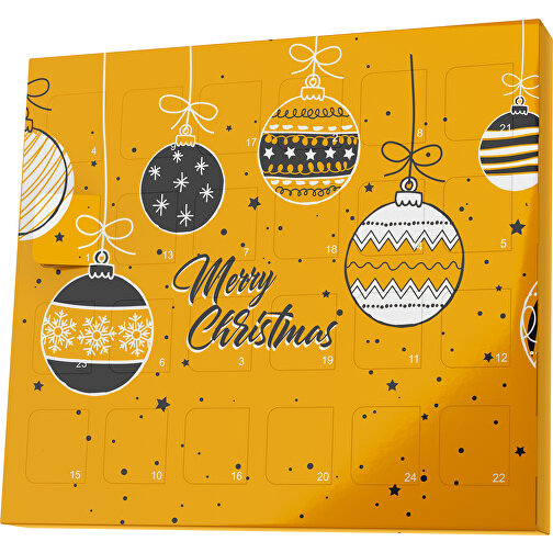 XS Adventskalender Weihnachtskugeln , M&M\'s, kürbisorange / schwarz, Vollkartonhülle, weiß, 1,60cm x 12,00cm x 14,00cm (Länge x Höhe x Breite), Bild 1
