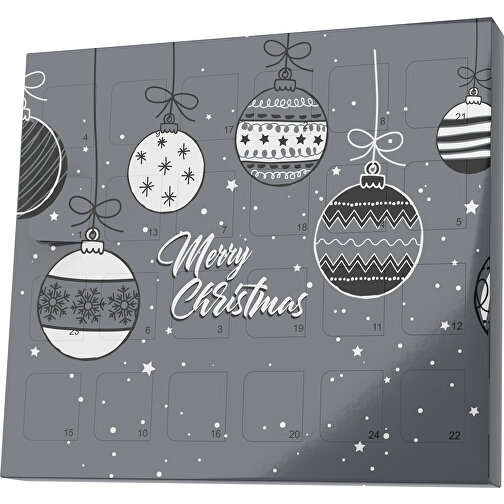 XS Adventskalender Weihnachtskugeln , M&M\'s, dunkelgrau / weiß, Vollkartonhülle, weiß, 1,60cm x 12,00cm x 14,00cm (Länge x Höhe x Breite), Bild 1