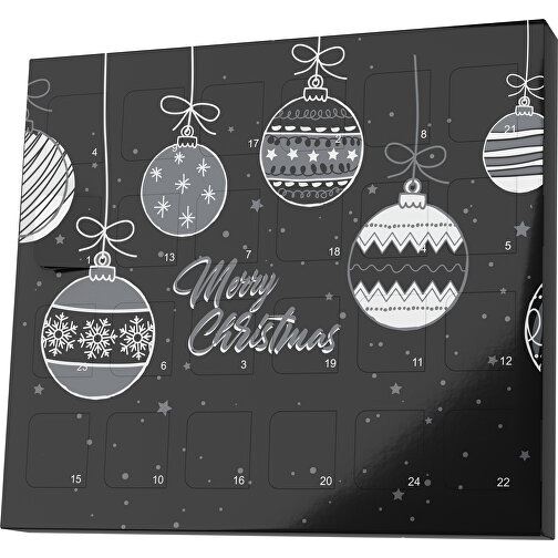 XS Adventskalender Weihnachtskugeln , M&M\'s, schwarz / dunkelgrau, Vollkartonhülle, weiß, 1,60cm x 12,00cm x 14,00cm (Länge x Höhe x Breite), Bild 1