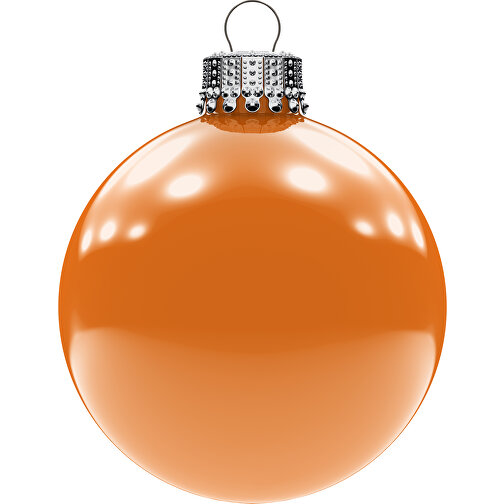 Christbaumkugel Klein 57 Mm, Krone Silber, Glänzend, 54er Lage , orange, Glas, , Bild 1