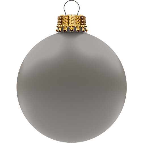 Pallina albero di Natale piccola 57 mm, corona oro, opaca, Immagine 1