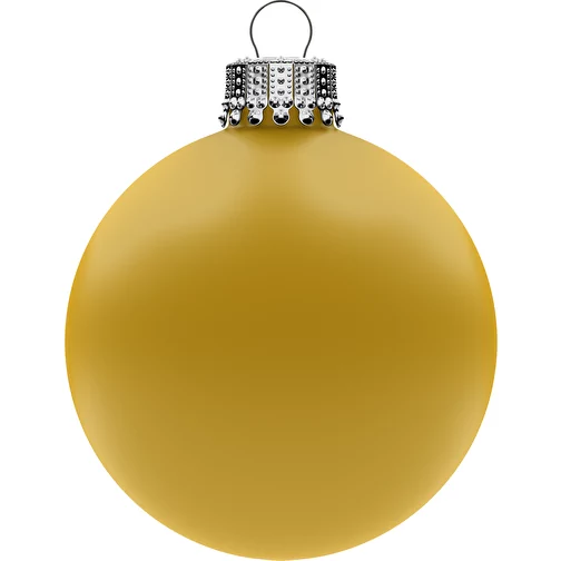 Boule de Noël moyenne 66 mm, couronne argentée, mate, Image 1