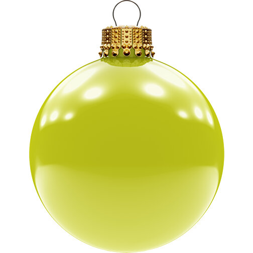 Boule de Noël moyenne 66 mm, couronne dorée, brillante, Image 1