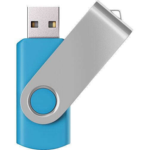 USB-Stick SWING Color 3.0 64 GB , Promo Effects MB , himmelblau / silber MB , 65 GB , Kunststoff/ Aluminium MB , 5,70cm x 1,00cm x 1,90cm (Länge x Höhe x Breite), Bild 1