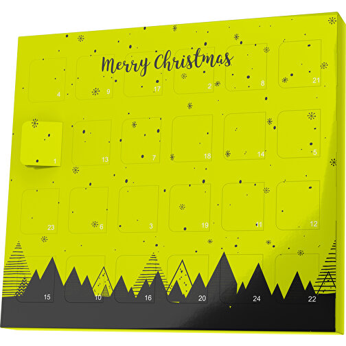 XS Adventskalender Weihnachtswald , M&M\'s, hellgrün / schwarz, Vollkartonhülle, weiss, 1,60cm x 12,00cm x 14,00cm (Länge x Höhe x Breite), Bild 1