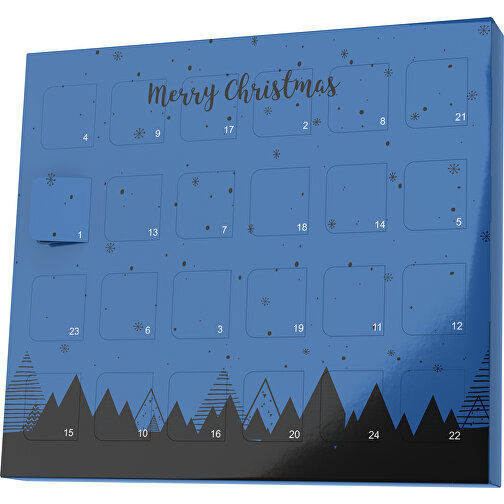 XS Adventskalender Weihnachtswald , Brandt, dunkelblau / schwarz, Vollkartonhülle, weiß, 1,60cm x 12,00cm x 14,00cm (Länge x Höhe x Breite), Bild 1
