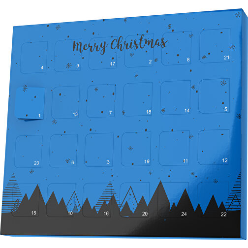 XS Adventskalender Weihnachtswald , Brandt, kobaltblau / schwarz, Vollkartonhülle, weiß, 1,60cm x 12,00cm x 14,00cm (Länge x Höhe x Breite), Bild 1