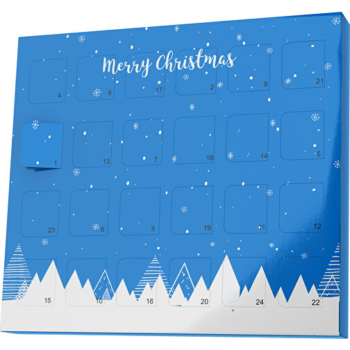 XS Adventskalender Weihnachtswald , Brandt, kobaltblau / weiß, Vollkartonhülle, weiß, 1,60cm x 12,00cm x 14,00cm (Länge x Höhe x Breite), Bild 1