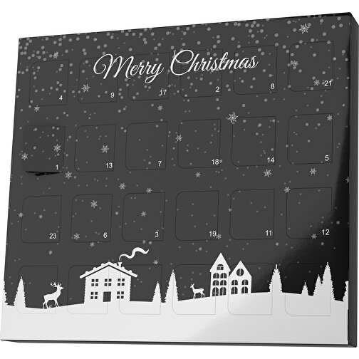 XS Adventskalender Weihnachtsdorf , M&M\'s, schwarz / weiß, Vollkartonhülle, weiß, 1,60cm x 12,00cm x 14,00cm (Länge x Höhe x Breite), Bild 1
