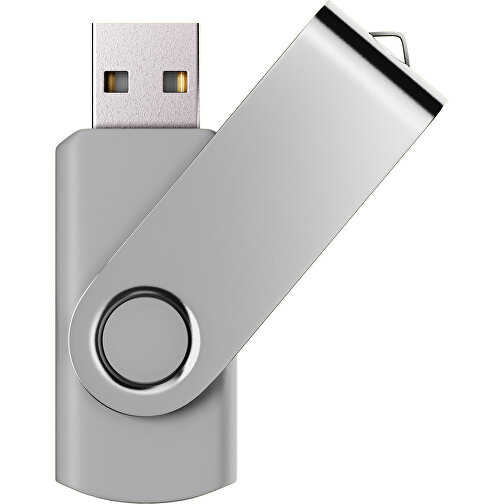 USB-Stick SWING Color 3.0 32 GB , Promo Effects MB , hellgrau / silber MB , 32 GB , Kunststoff/ Aluminium MB , 5,70cm x 1,00cm x 1,90cm (Länge x Höhe x Breite), Bild 1