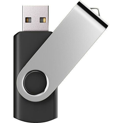 USB-Stick SWING Color 3.0 32 GB , Promo Effects MB , schwarz / silber MB , 32 GB , Kunststoff, Metall MB , 5,80cm x 1,09cm x 1,90cm (Länge x Höhe x Breite), Bild 1