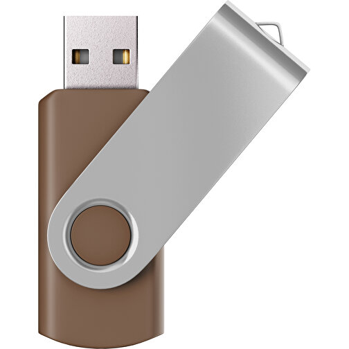 USB-Stick SWING Color 3.0 32 GB , Promo Effects MB , dunkelbraun / silber MB , 32 GB , Kunststoff/ Aluminium MB , 5,70cm x 1,00cm x 1,90cm (Länge x Höhe x Breite), Bild 1