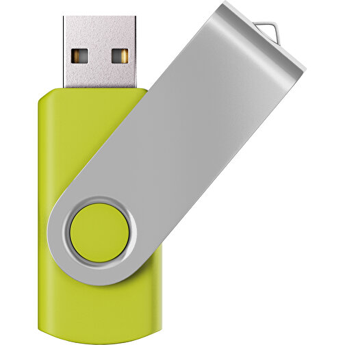 USB-Stick SWING Color 3.0 32 GB , Promo Effects MB , hellgrün / silber MB , 32 GB , Kunststoff/ Aluminium MB , 5,70cm x 1,00cm x 1,90cm (Länge x Höhe x Breite), Bild 1