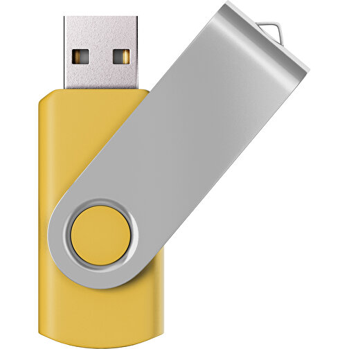 USB-Stick SWING Color 3.0 32 GB , Promo Effects MB , goldgelb / silber MB , 32 GB , Kunststoff/ Aluminium MB , 5,70cm x 1,00cm x 1,90cm (Länge x Höhe x Breite), Bild 1